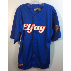 Eljay Boys Unisex 16/18 Sport Throwback Classics 25 Baseball Jersey Blue Logo